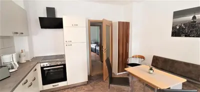 Küche/Küchenzeile in der Unterkunft Apartment für bis zu 6 Personen mit Balkon