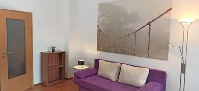Ein Sitzbereich in der Unterkunft Apartment für bis zu 6 Personen mit Balkon
