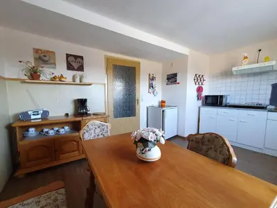 Küche/Küchenzeile in der Unterkunft Ferienwohnung Kopp