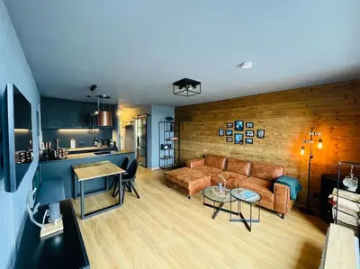 Ein Sitzbereich in der Unterkunft Harzchalet Emma 2