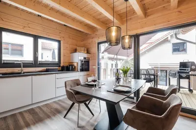 Küche/Küchenzeile in der Unterkunft Bergwaldchalet Komfort