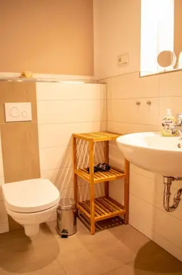 Ein Badezimmer in der Unterkunft Ferienwohnung am Fuße des Schlosses