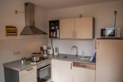 Küche/Küchenzeile in der Unterkunft Ferienwohnung am Fuße des Schlosses
