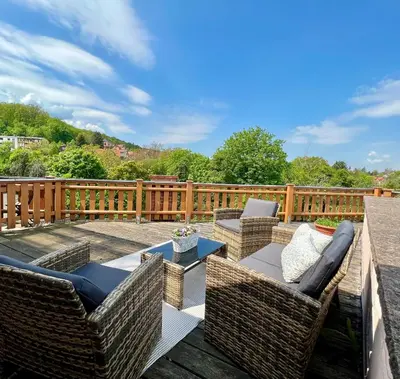 Ein Balkon oder eine Terrasse in der Unterkunft Landhaus Pusteblume