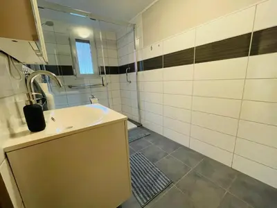 Ein Badezimmer in der Unterkunft Ferienhaus Zorgenfrei
