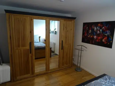 Ein Bett oder Betten in einem Zimmer der Unterkunft Sammy's FeWo