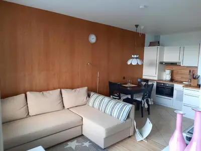 Ein Sitzbereich in der Unterkunft Ferienwohnung Skadi, Hahnenklee