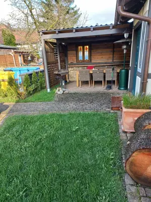 Ein Garten an der Unterkunft FeWo in Ilsenburg Waldblick, schöne Aussicht