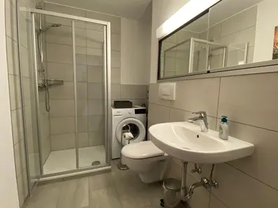 Ein Badezimmer in der Unterkunft Gosch am Kurpark